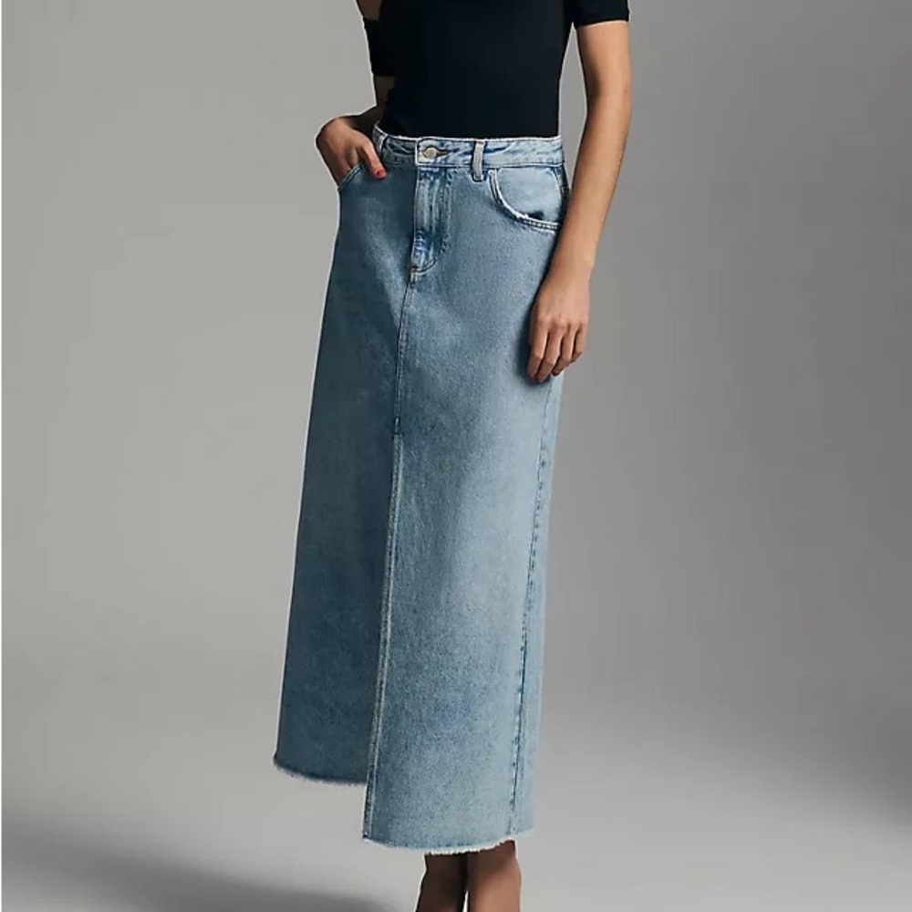 Pilcro the Madi Front Slit Denim Skirt size 6